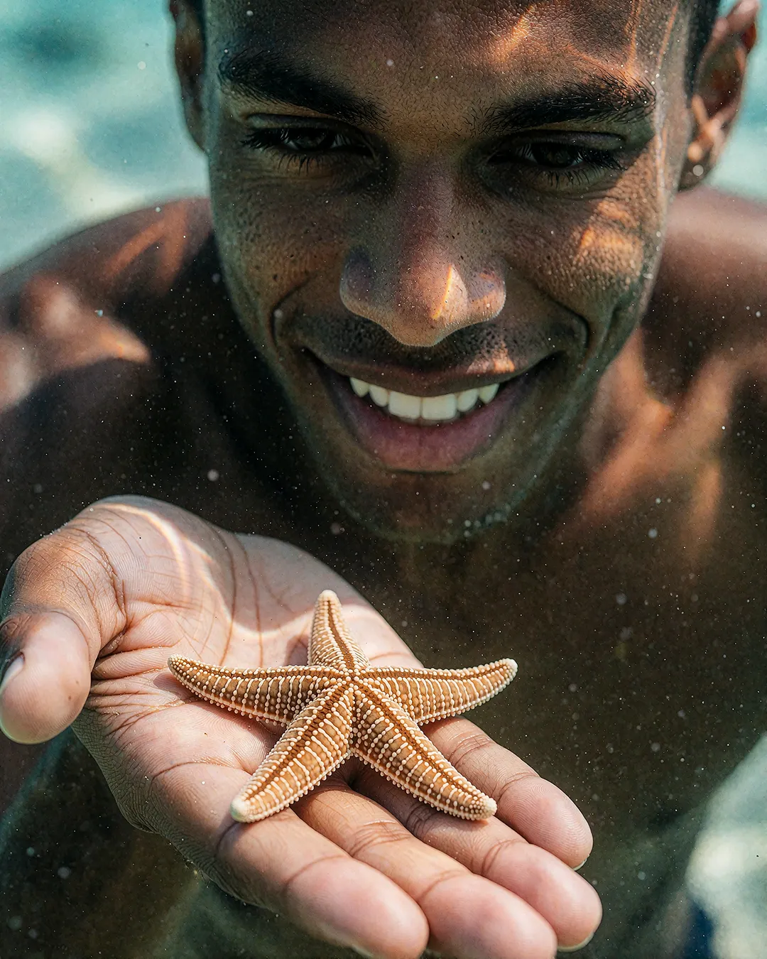 Travel Influencer Social Media Star im Wasser