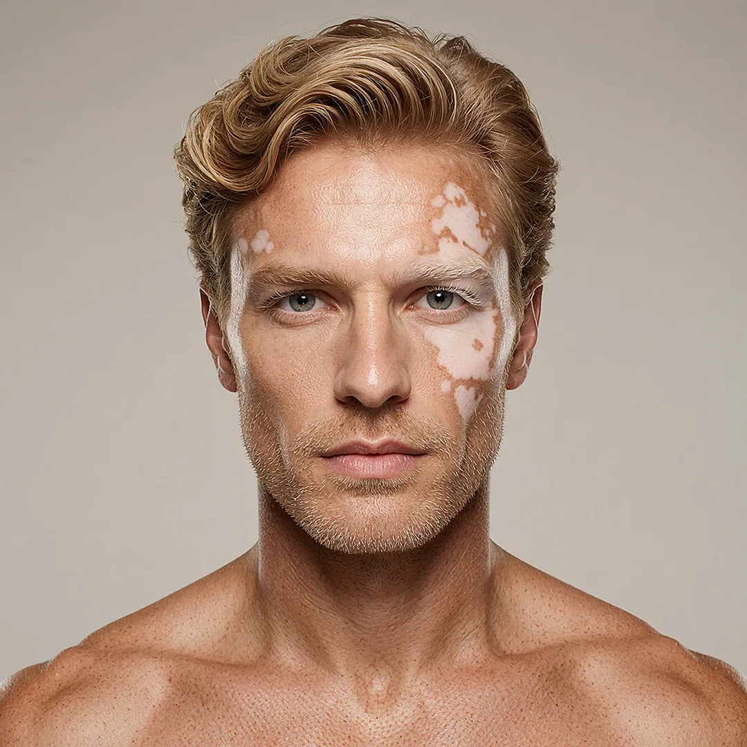 Ki Model Blonder Mann Vitiligo